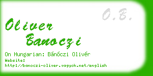 oliver banoczi business card